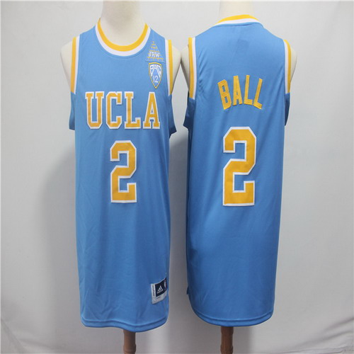 Personalized UCLA Bruins 2 Lonzo Ball Light Blue Pac-12 College Basketball Jersey