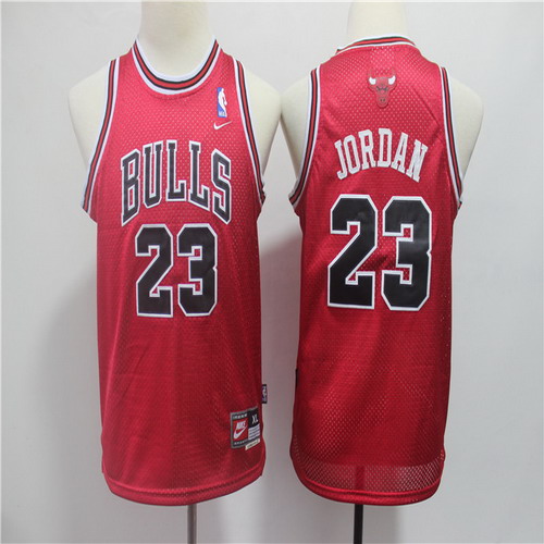 Personalized Bulls 23 Michael Jordan Red Youth Mesh Throwback Jersey