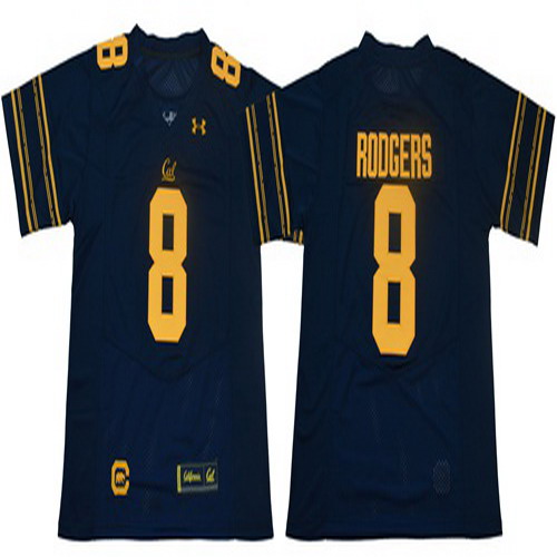 Personalized Golden Bears #8 Aaron Rodgers Navy Blue Under Armour Premier Stitched NCAA Jersey