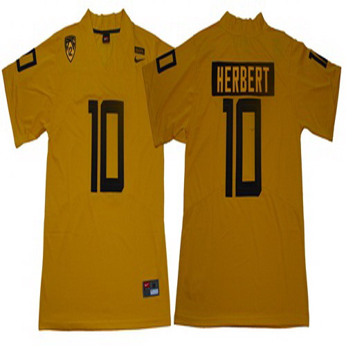 Personalized Ducks #10 Justin Herbert Yellow Limited Stitched NCAA Jersey