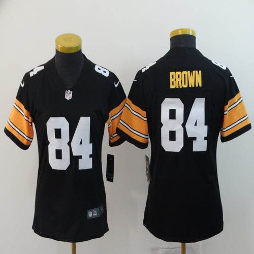 Personalized Women Steelers 84 Antonio Brown Black Women Alternate Untouchable Limited Jersey