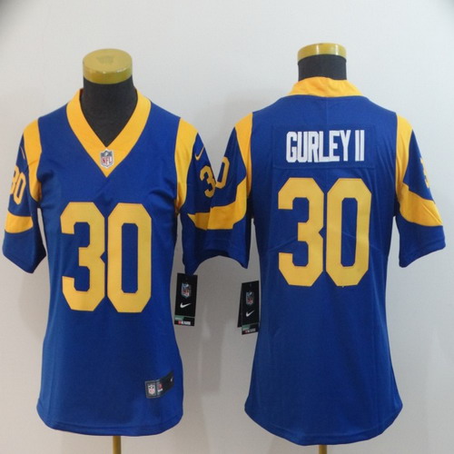 Personalized Women Rams 30 Todd Gurley II Royal Women Untouchable Limited Jersey