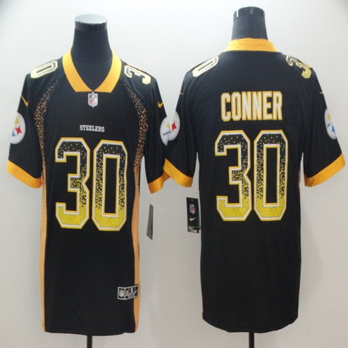Personalized Steelers 30 James Conner Black Drift Fashion Limited Jersey