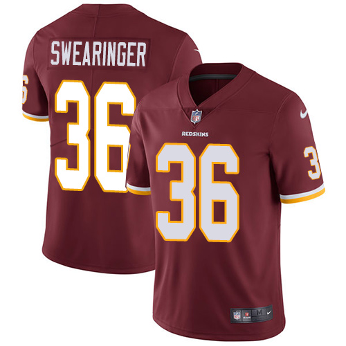 Personalized Redskins 36 D.J. Swearinger Burgundy Untouchable Limited Jersey