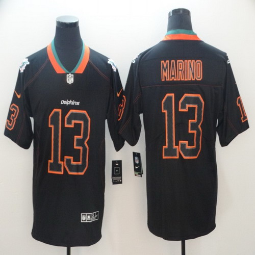 Personalized Dolphins 13 Dan Marino Black Shadow Legend Limited Jersey