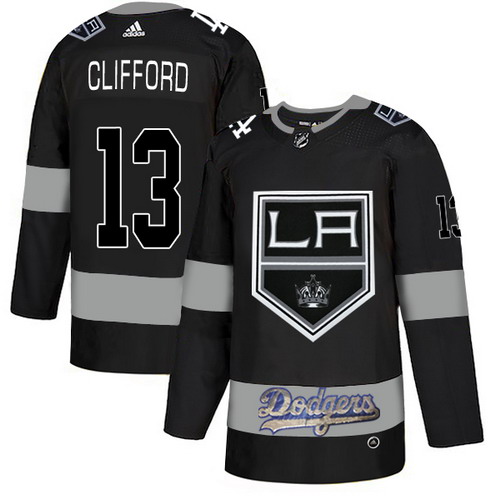 Personalized LA Kings With Dodgers 13 Kyle Clifford Black Jersey