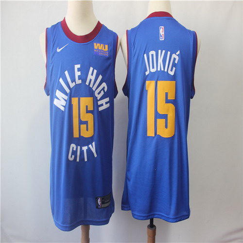 Personalized Nuggets 15 Nikola Jokic Blue Swingman Jersey