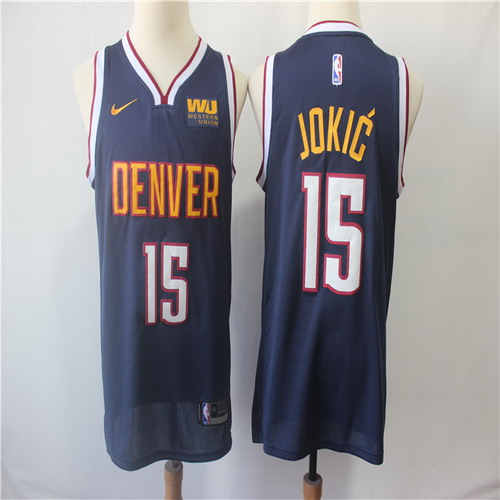 Personalized Nuggets 15 Nikola Jokic Navy Swingman Jersey