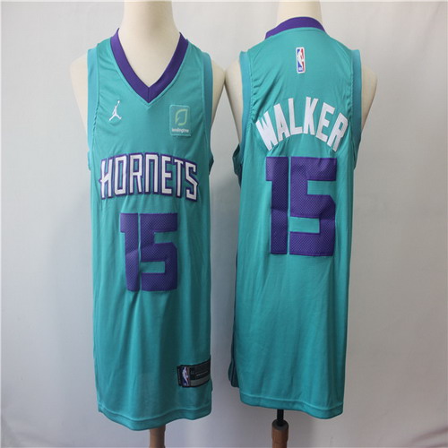 Personalized Hornets 15 Kemba Walker Teal Jordan Brand Swingman Jersey