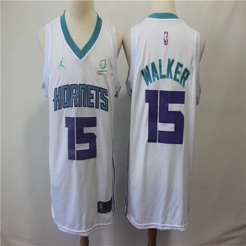 Personalized Hornets 15 Kemba Walker White Jordan Brand Swingman Jersey