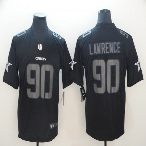Personalized Cowboys 90 DeMarcus Lawrence Black Impact Rush Limited Jersey