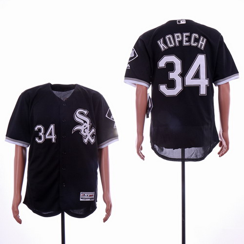 Personalized White Sox 34 Michael Kopech Black Flexbase Jersey