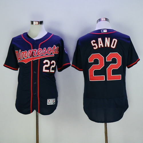 Personalized Twins 22 Miguel Sano Navy Flexbase Jersey