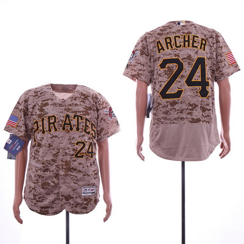 Personalized Pirates 24 Chris Archer Camo Flexbase Jersey