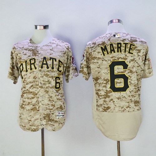 Personalized Pirates 6 Starling Marte Camo Flexbase Jersey