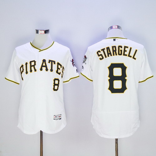 Personalized Pirates 8 Willie Stargell White Flexbase Jersey