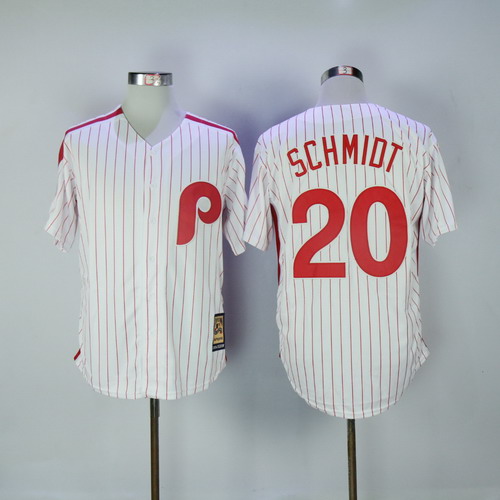Personalized Phillies 20 Mike Schmidt White Cooperstown Collection Cool Base Jersey