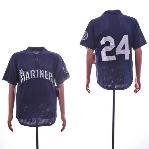 Personalized Mariners 24 Ken Griffey Jr. Navy Mesh Throwback Jersey