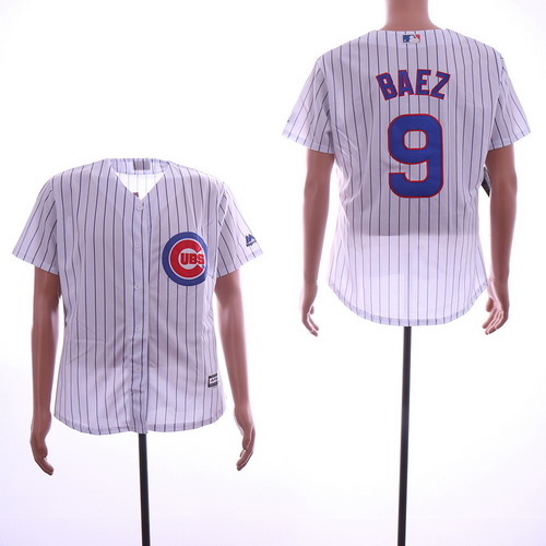 Personalized Cubs 9 Javiers Baez White Cool Base Jersey