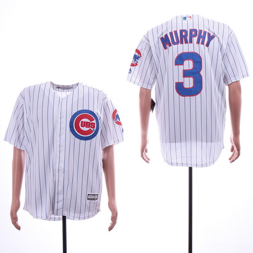 Personalized Cubs 3 Daniel Murphy White Cool Base Jersey