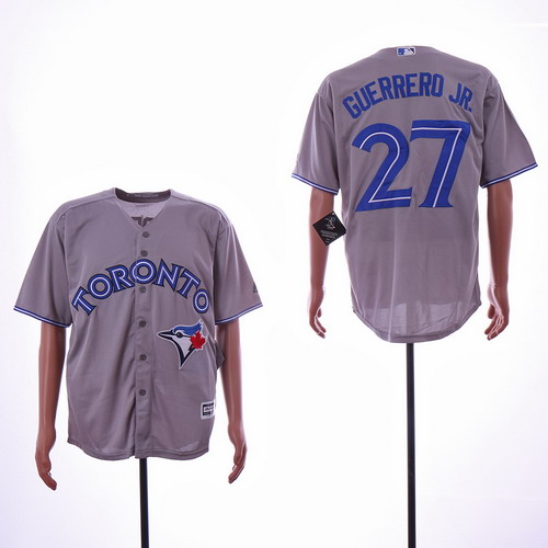 Personalized Blue Jays 27 Vladimir Guerrero Jr. Gray Cool Base Jersey