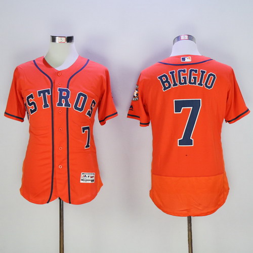 Personalized Astros 7 Craig Biggio Orange Flexbase Jersey