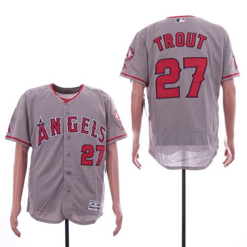Personalized Angels 27 Mike Trout Gray Flexbase Jersey