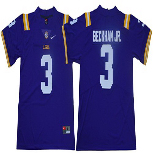 Personalized LSU Tigers #3 Odell Beckham Jr Purple Limited Stitched NCAA Jersey