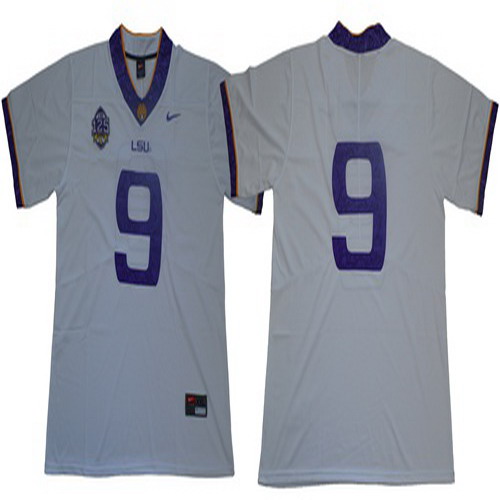 Personalized LSU Tigers #9 Joe Burrow White 125 Seasons Limited Stitched NCAA Jersey