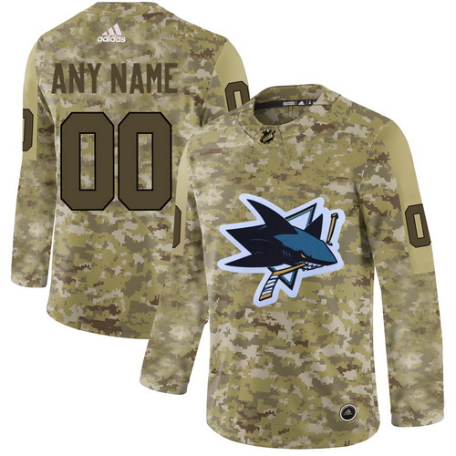 Personalized San Jose Sharks Camo Men’sized Jersey