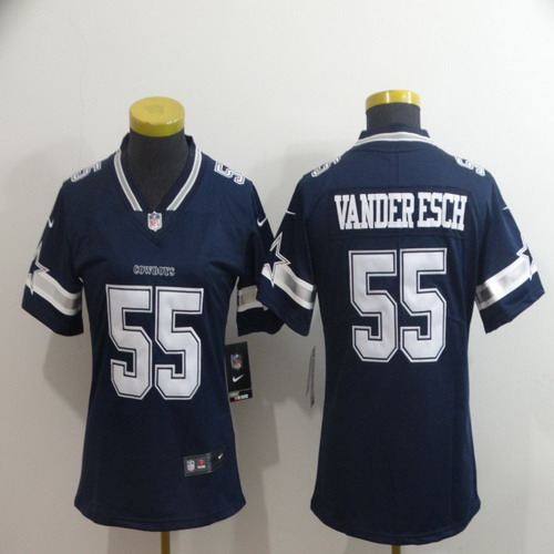 Personalized Women Cowboys 55 Leighton Vander Esch Navy Women Untouchable Limited Jersey