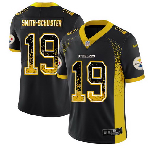 Personalized Steelers 19 JuJu Smith-Schuster Black Drift Fashion Limited Jersey