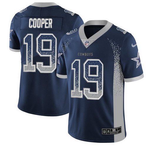Personalized Cowboys 19 Amari Cooper Navy Drift Fashion Limited Jersey