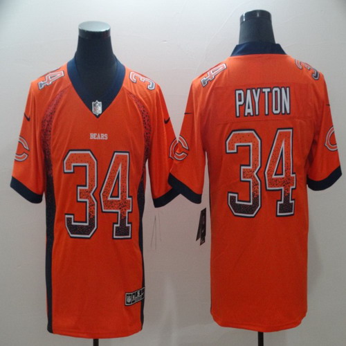 Personalized Bears 34 Walter Payton Orange Drift Fashion Limited Jersey