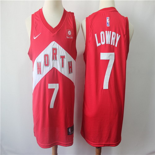 Personalized Raptors 7 Kyle Lowry Red 2018-19 Earned Edition Swingman Jersey