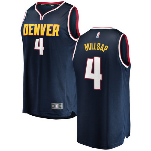 Personalized Nuggets 4 Paul Millsap Navy Swingman Jersey