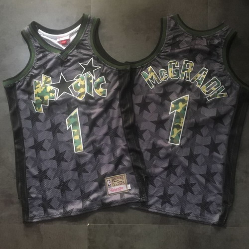 Personalized Magic 1 Tracy McGrady Black Camo Hardwood Classics Jersey