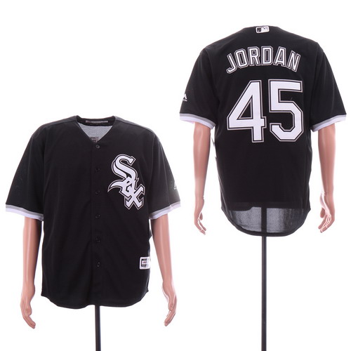 Personalized White Sox 45 Michael Jordan Black Cool Base Jersey