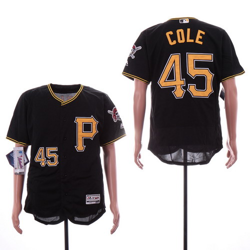 Personalized Pirates 45 Gerrit Cole Black Flexbase Jersey