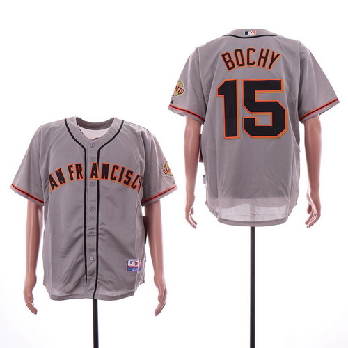 Personalized Giants 15 Bruce Bochy Gray Cool Base Jersey