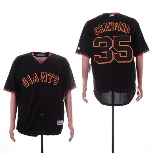 Personalized Giants 35 Brandon Carwford Black Cool Base Jersey