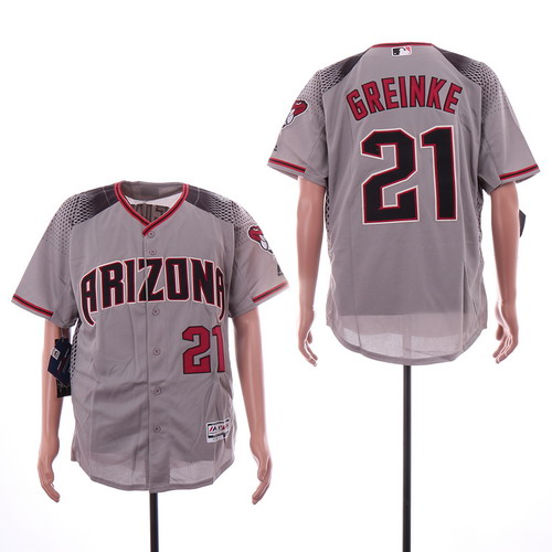 Personalized Diamondbacks 21 Zack Greinke Gray Flexbase Jersey