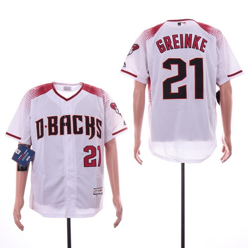 Personalized Diamondbacks 21 Zack Greinke White Flexbase Jersey