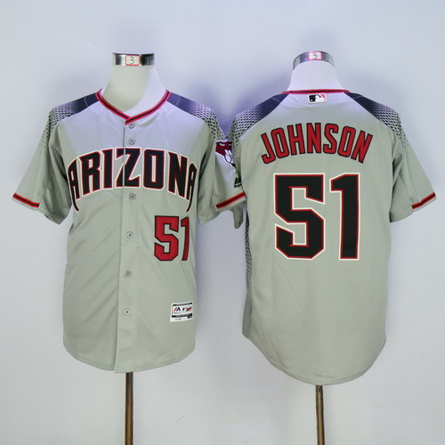 Personalized Diamondbacks 51 Randy Johnson Gray Flexbase Jersey