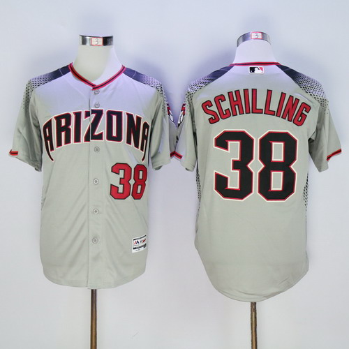 Personalized Diamondbacks 38 Curt Schilling Gray Flexbase Jersey