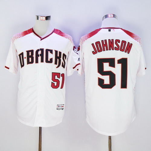 Personalized Diamondbacks 51 Randy Johnson White Flexbase Jersey