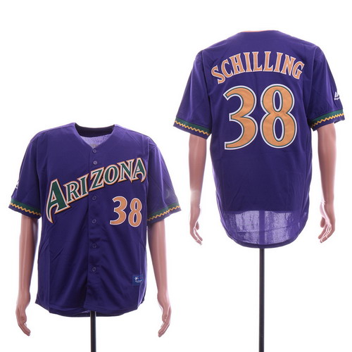 Personalized Diamondbacks 38 Curt Schilling Purple Throwback Jersey