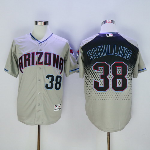 Personalized Diamondbacks 38 Curt Schilling Gray Teal Flexbase Jersey