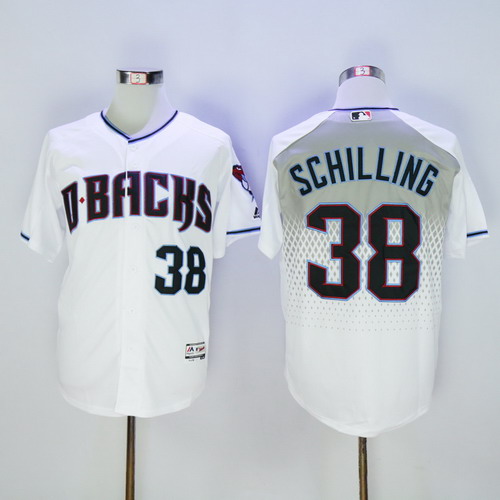 Personalized Diamondbacks 38 Curt Schilling White Teal Flexbase Jersey