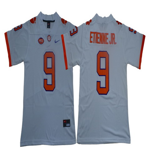 Personalized Clemson Tigers 9 Travis Etienne Jr. White College Football Jersey
